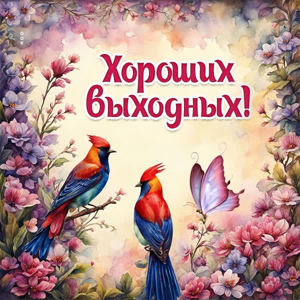Интересная открытка хороших выходных