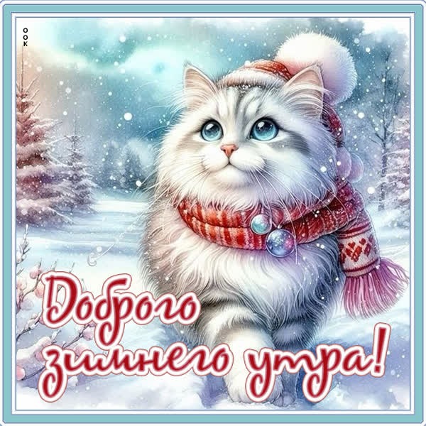 Морозная открытка Доброго зимнего утра