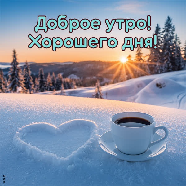 Морозное утро открытка с теплом