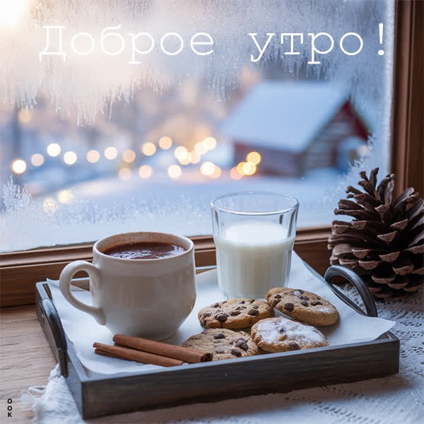 Радость зимнего утра открытка Доброе утро