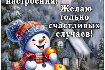 Снежная открытка для отличного настроения