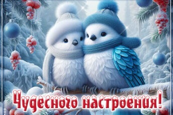 Снежная сияющая открытка Чудесного настроения