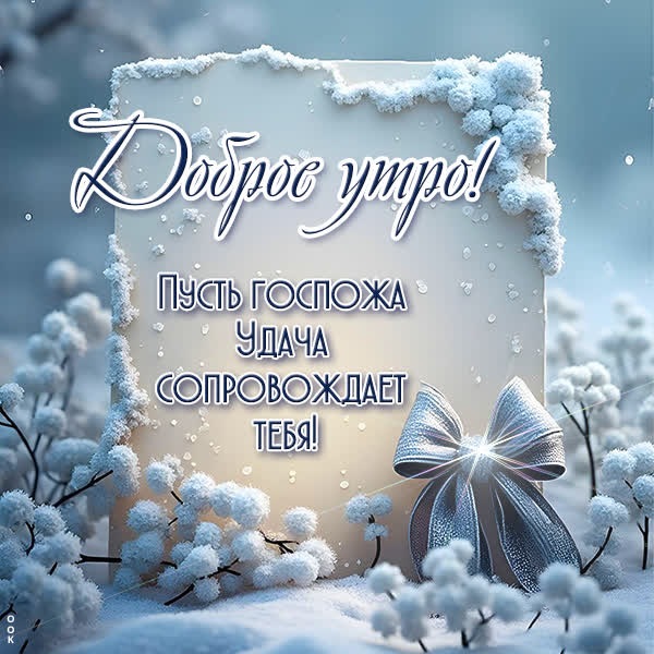 Снежные краски открытка для хорошего утра