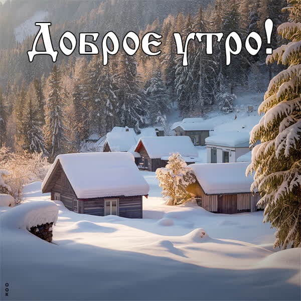 Утро под снежным одеялом открытка