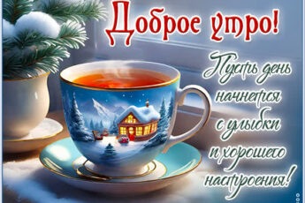 Утро в снежной сказке открытка