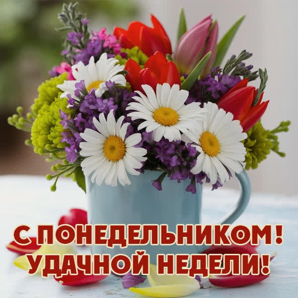 Позитивная открытка с понедельником