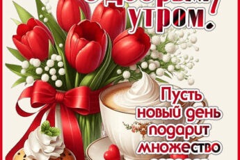 Открытка Доброе утро и чашечка вдохновения