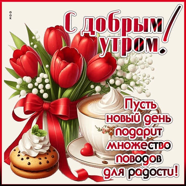 Открытка Доброе утро и чашечка вдохновения